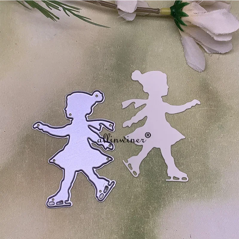 Skating girl decoration Metal Cutting Dies Stencils Die Cut for DIY Scrapbooking Album Paper Card Embossing