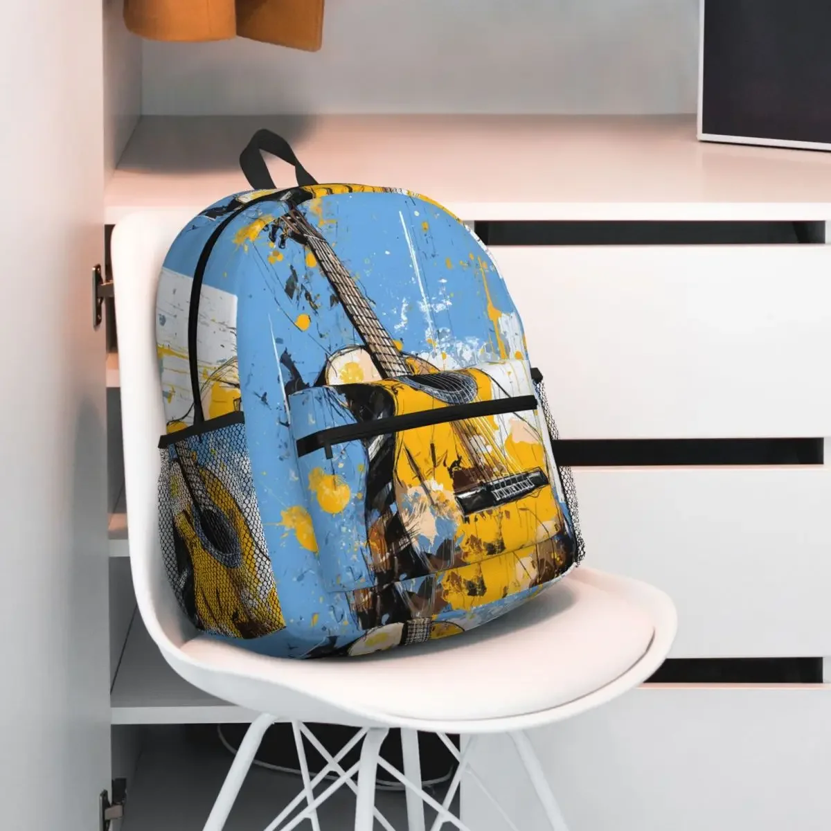 الكلاسيكية الغيتار رسم الفني حقيبة ظهر الطالب حقيبة مدرسية المشي لمسافات طويلة السفر Daypack للبنين بنات حقيبة الكتب حقائب الكتف