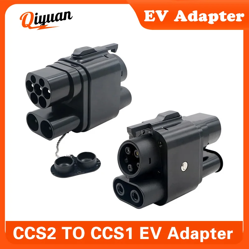 CCS2 ke CCS1 DC EV Adaptor 200A penggunaan pengisian daya cepat untuk CCS1 DC Port pengisian daya mobil konverter pengisian kecepatan tinggi 300V ~ 1000V