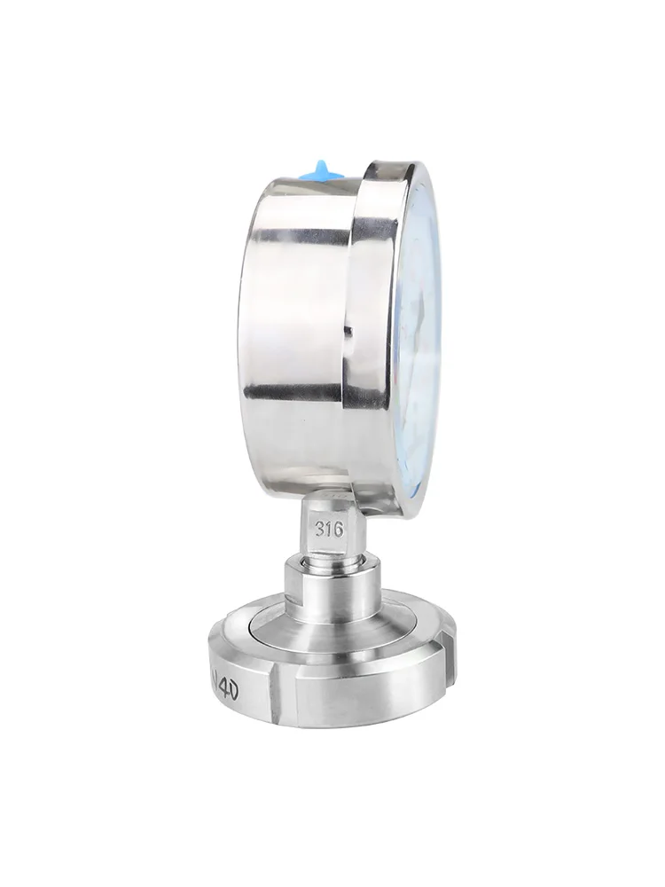 Hygienic Stainless Steel Shockresistant Diaphragm Pressure Gauge 0.6MPa Diaphragm pressure gauge with loose nut Manometer