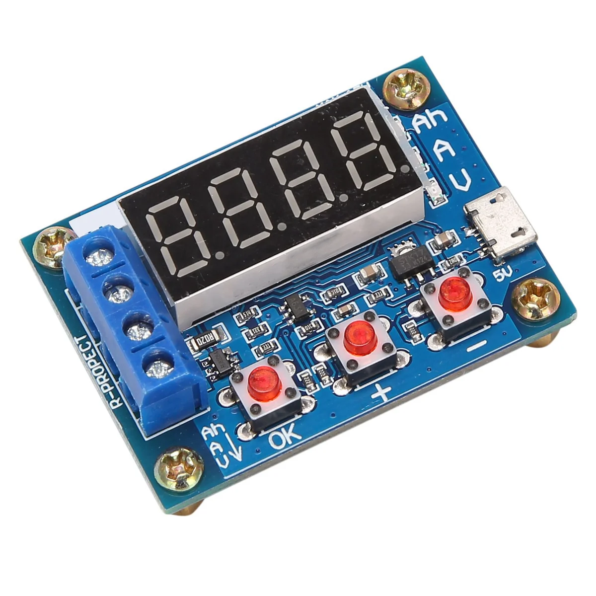 LED Digital Display Battery Tester, 18650 Lítio Bateria Alimentação Teste de Resistência Chumbo-ácido Capacidade, ZB2L3