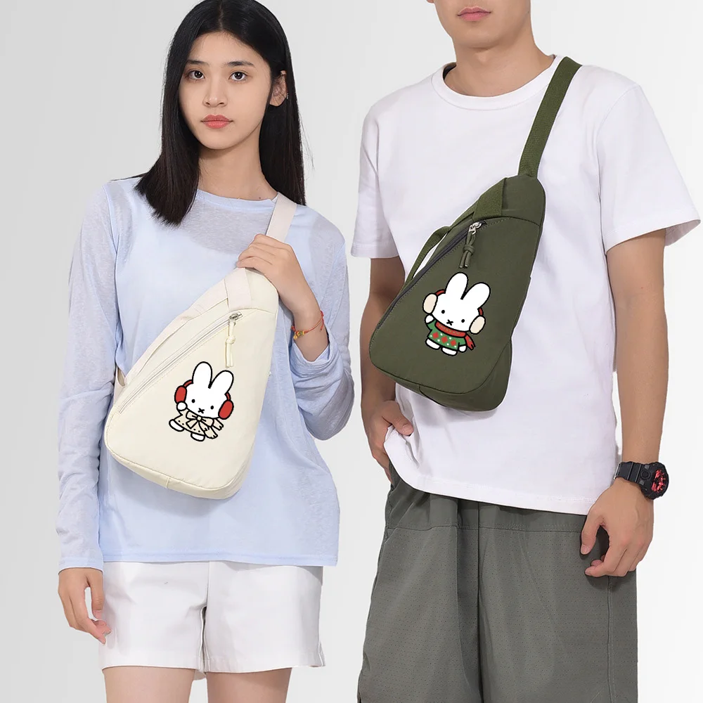 

Маленькая сумка через плечо Miffy Rabbit Kawaii, зимняя серия, мультяшная сумка Miffy Rabbit на одно плечо, нагрудная сумка через плечо, большая вместимость