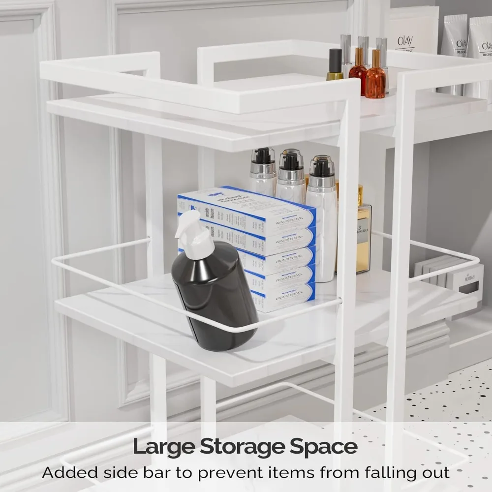 عربة صالون على عجلات مع ثلاثة صينية، عربة تخزين تجميلية لتدليك الوجه والوشم، رجل التجميل المتداول #4