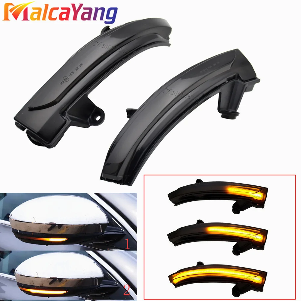 2Pieces Dynamic LED Side Mirror Turn Signal Light Sequential Indicator Blinker Light Lamp For Renault Samsung SM6 2016-2021