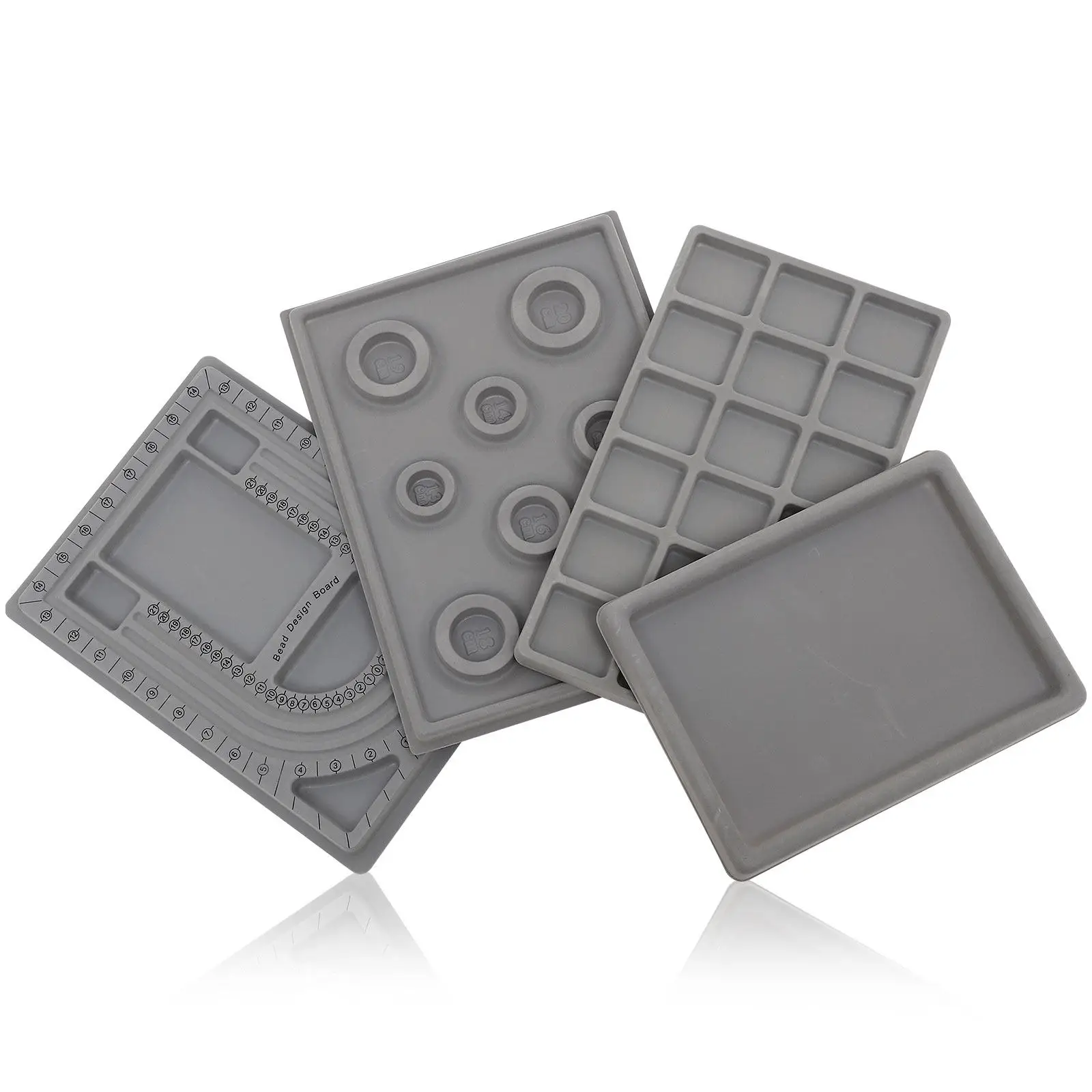 

4Pcs Jewelry Design Boards Bead Tray Lightweight Plastic Jewelry Making Supplies Organizer Beads Design Boards