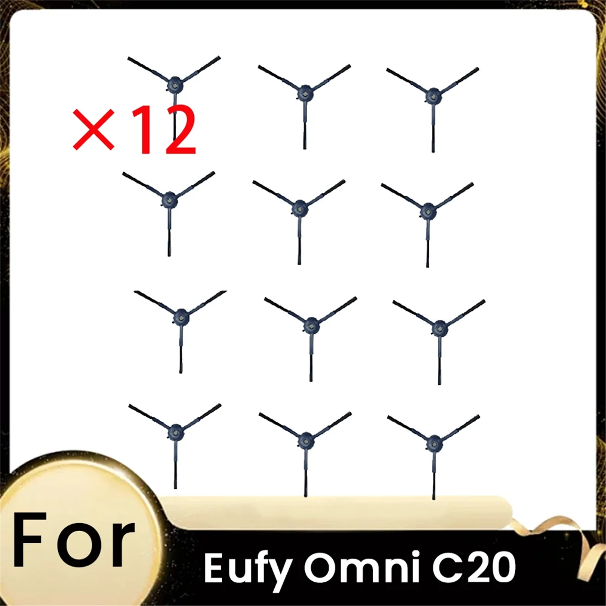 12 Pcs Side Brush Cleaning for Eufy Omni C20 Robot Vacuum Cleaner Parts ReplacementM14K