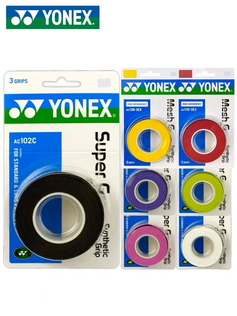 

YONEX 3 Grips/Pack Cloth AC102 AC102EX 102C Hand Glue Tennis Badminton Racket Professional Anti-slip Rackets Padel Sticky Grip