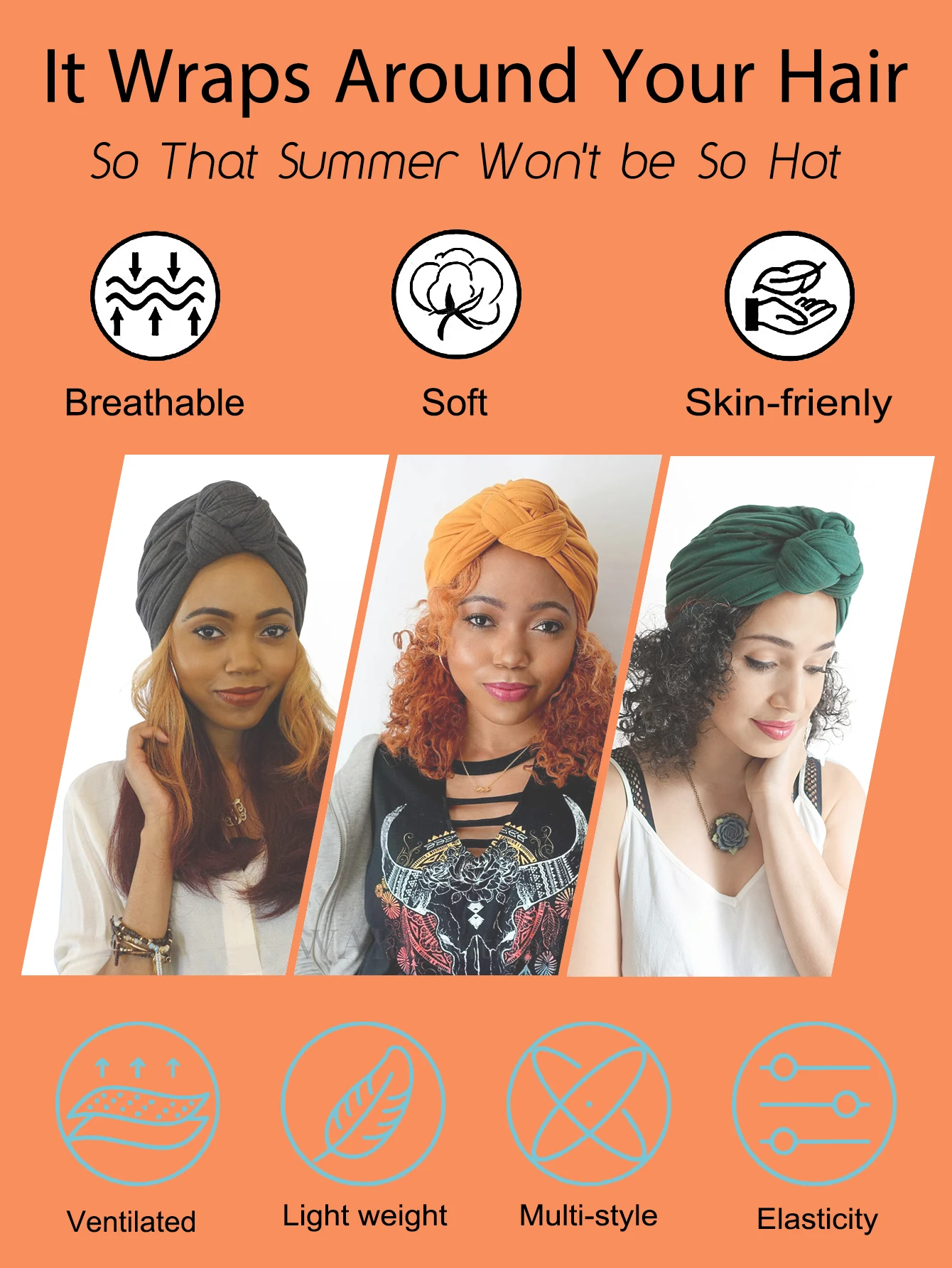 1PC NEW Fashion Turban Hat for Women, Autumn and Winter All-Match Pullover Headscarf, Multi-Color Indian Elastic Headgear, Casua