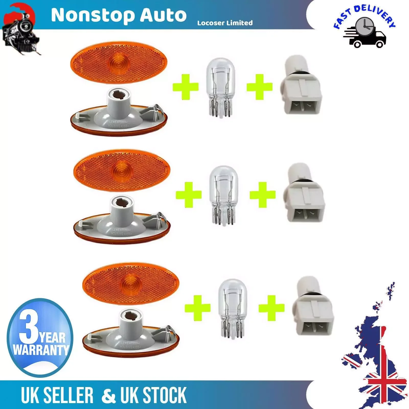 

3x For Renault Master Side Marker Lamp Light Lens Bulb Holder Bulb 261b00001R LED Side Marker Turn Signal Light Car Accessories