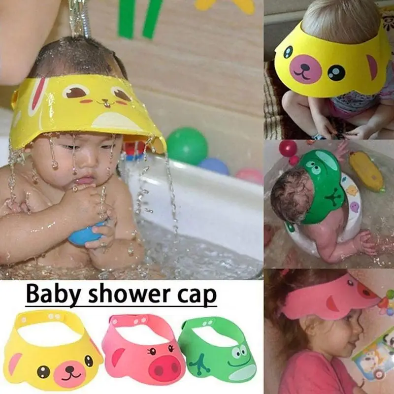 Baby Shower Soft Cap Adjustable Hair Wash Hat For Kids Ear Protection Safe Children Shampoo Bathing Shower Protect Head Cover