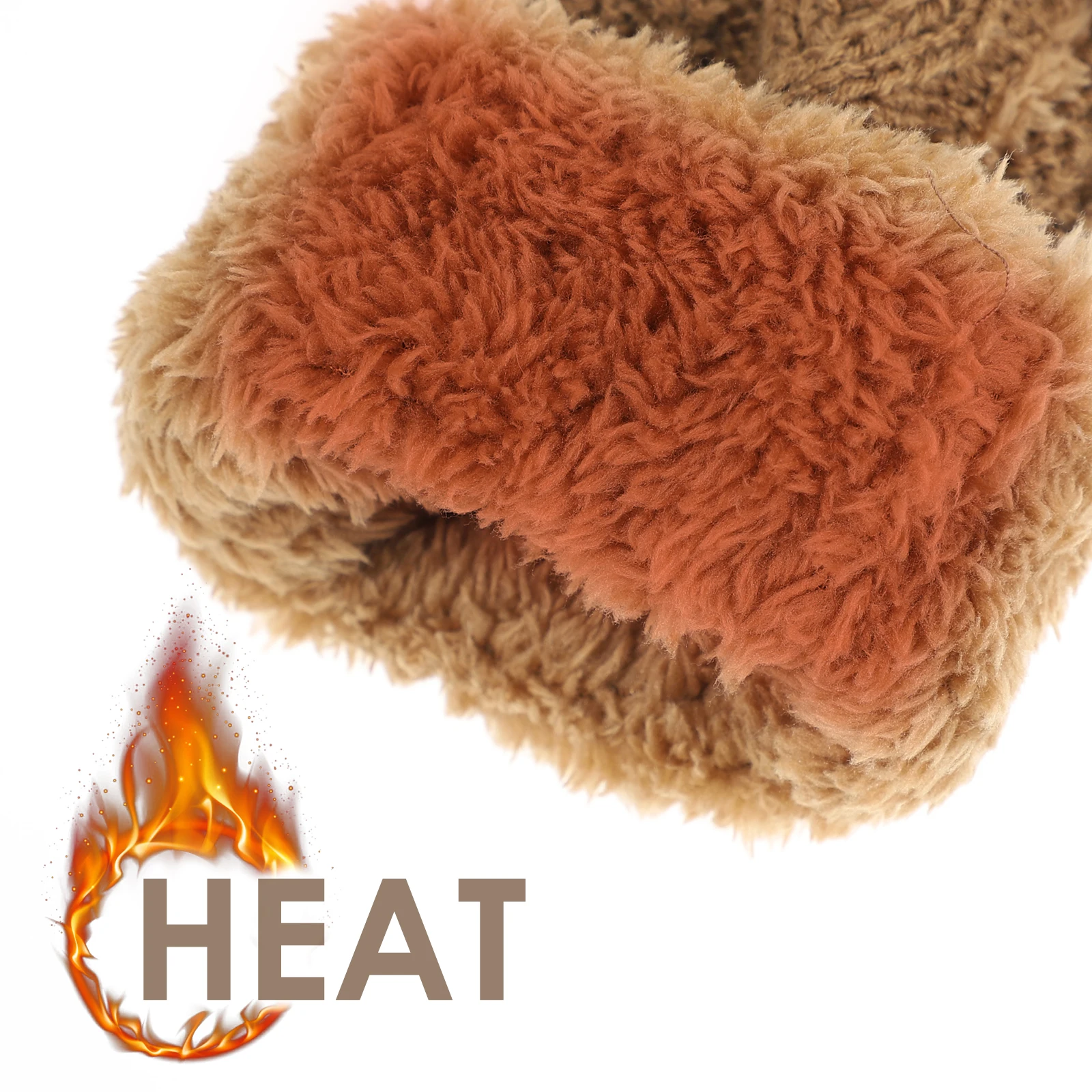 

Warm Sleeves Half-Finger Gloves Women Thermal Mitts Chic Small Rhombus Design Anti-Slip Outdoor Wear-Resistant Female Winter