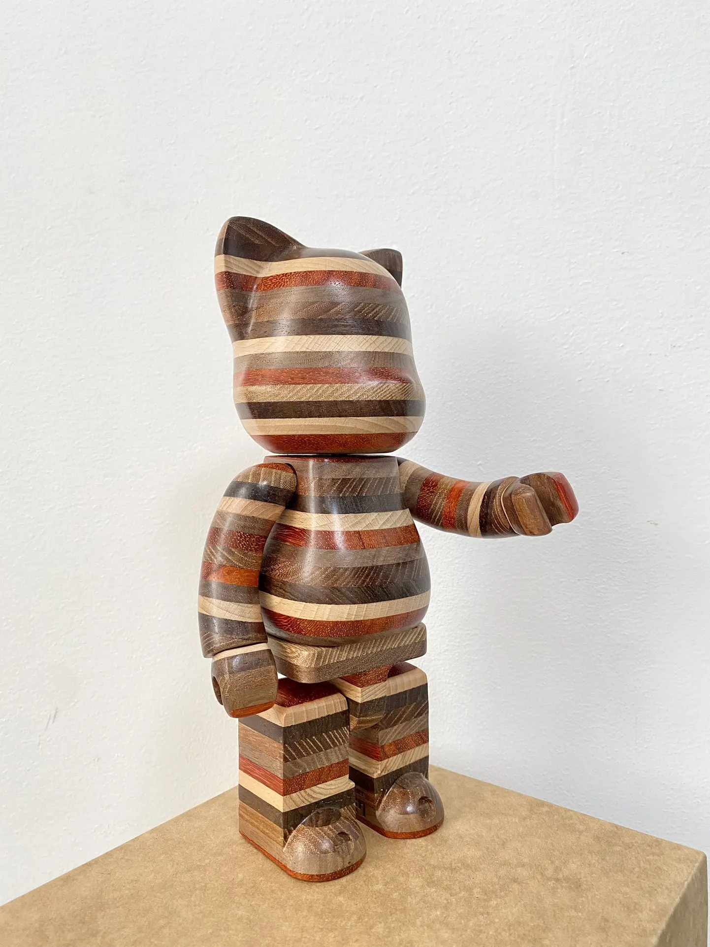 NY@BRICK カリモク HORIZON 400% Horizontal Horizon Cat 26cm Height Handmade Wood Material Building Block Cat