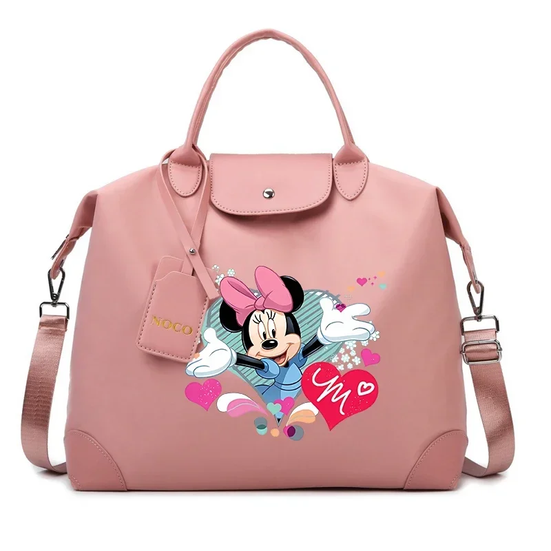 Minnie Mouse Ladies Travel Bag Disney Cartoon Large Capacity Women\'s Handbag Waterproof Gym Bag Luggage Bag Shoulderbag Gift