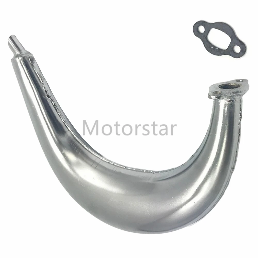 Neuer Bananen-Auspuff Chrom mit Dichtung für 49cc 50cc 60cc 66cc 80cc Motorisierte Fahrräder Fahrradteile – Detail 3
