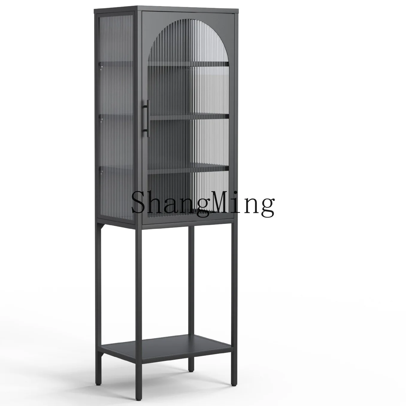 

CL Home Storage Low Cabinet Glass Door Display Cabinet Office Storage Floor Standing Adjustable Shelf