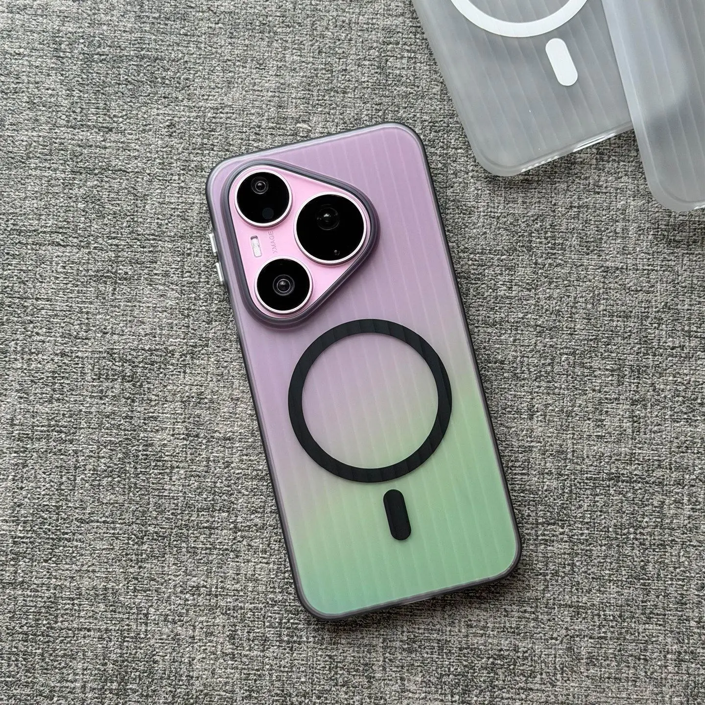 

Case For Huawei Pura 90 Pro Max 80 Pro Ultra Corrugated Magnetic Phone Case Matte Transparent Hard PC Cover