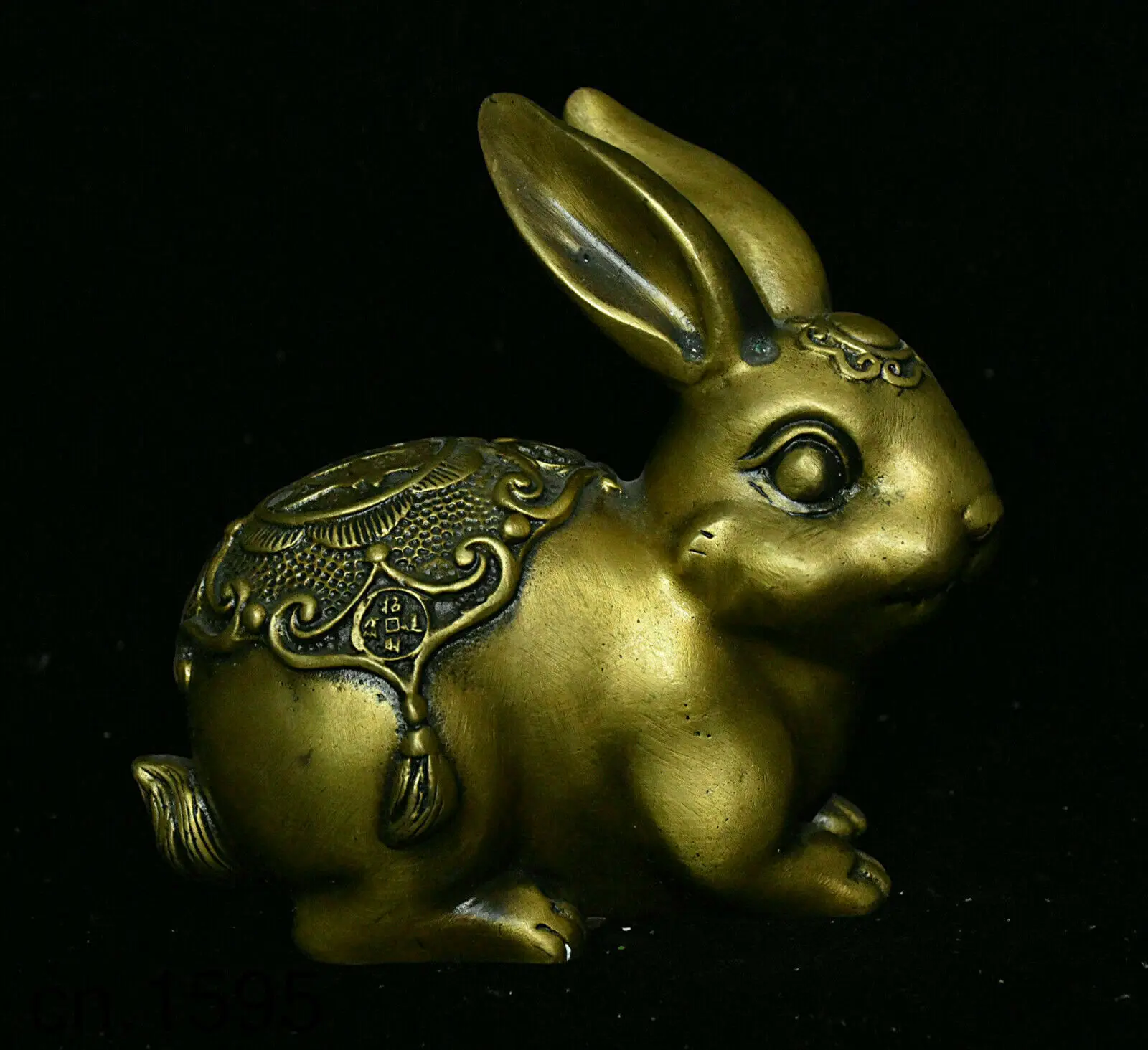 

China FengShui Bronze wealth Zodiac Year Animal wealth Auspicious Rabbit Statue