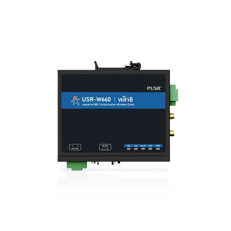 PUSR Dual Band Serial to WiFi6 Converter with MQTT SSL Quacomm WiFi Roaming Gigabit Port RS232 RS485 to WiFi6/Ethernet USR-W660