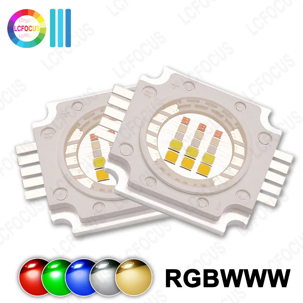 15W RGBWWW LED COB Chip Red Green Blue Warm Cool White DIY Stage Landscape Lamps Bulbs For 15 30 45 W Watt Light Beads