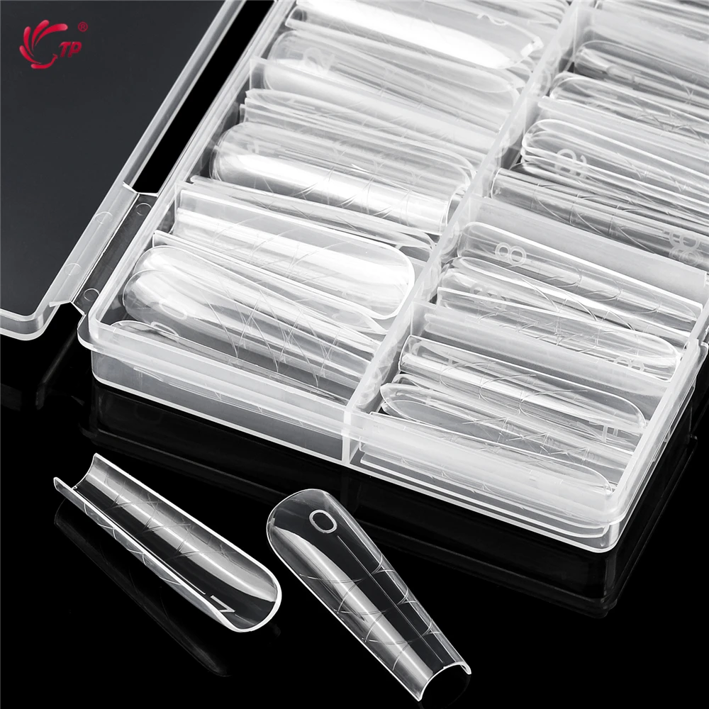TP Dual Forms Nail Mold 150pcs/box Acrylic Nail Extension Poly Nail Gel Mold Full Cover Clear Nail Forms Manicure Tools 15 Sizes