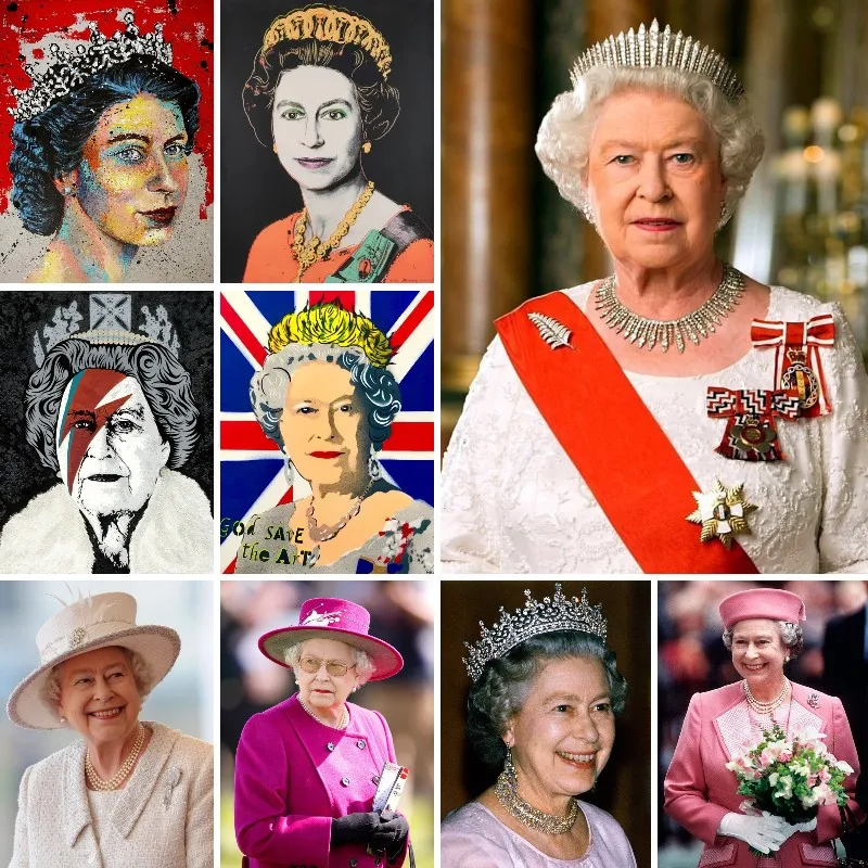 Diamond Painting Queen Elizabeth II of England Portrait Art Royal Queen Cross Stitch Embroidery Picture Mosaic Living Room Decor