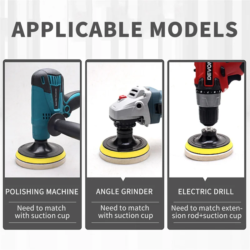Полировальные накладки из шерсти и войлока, полировальная накладка 75 мм, 100 мм, 125 мм, 150 мм, 180 мм, колесо для стекла, нержавеющая сталь, полировка, ремонт царапин