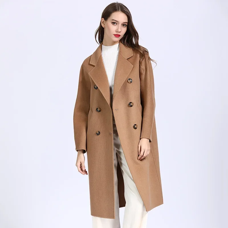 Cashmere Coat Women 2021 Autumn And Winter New Woolen Coat Women'S Medium Long Woolen Coat Manufacturers Direct Sales