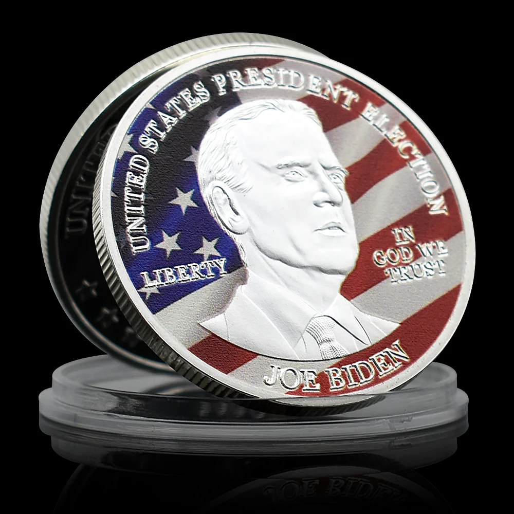 Joe Biden Silver Coins Collectibles 46th US President Challenge Medal American Style Bedroom Desktop Metal Ornament