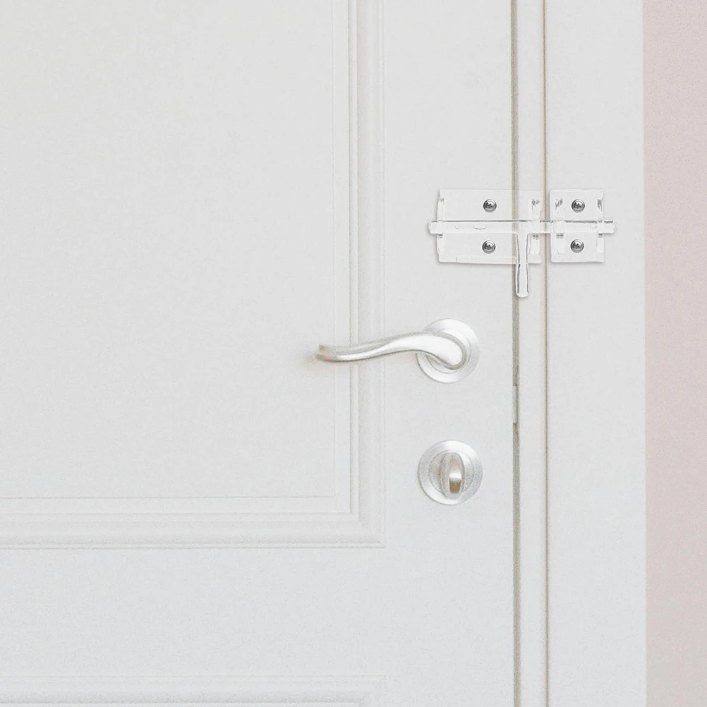 

2pcs Clear Acrylic Sliding Bolt Latch Self-Adhesive Transparent Door Lock For Cabinets Fences Security Hardware Mini Gate Shed