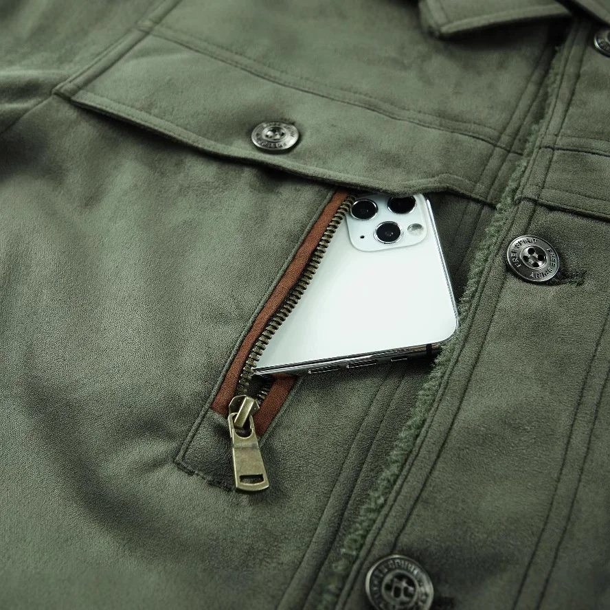 Men's Deerskin Fleece Cotton-Padded Jacket Autumn Winter Fashion Thickened Flight Style with Fleece New