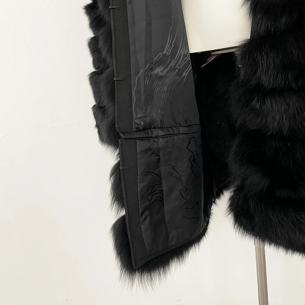 MENINA 2025 ใหม่ฤดูใบไม้ร่วงฤดูหนาวปรับความยาวขนสัตว์กระต่ายธรรมชาติเสื้อแฟชั่นเสื้อผ้าผู้หญิงหลวมสีดําเสื้อขนสัตว์หญิง