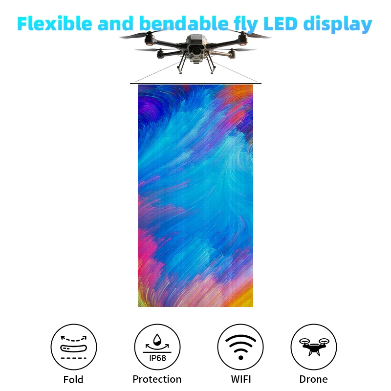 Flying LED Display Custom Screen, LED Flying Display with Magic Carpet Screen for Stage, Wedding & Festival
