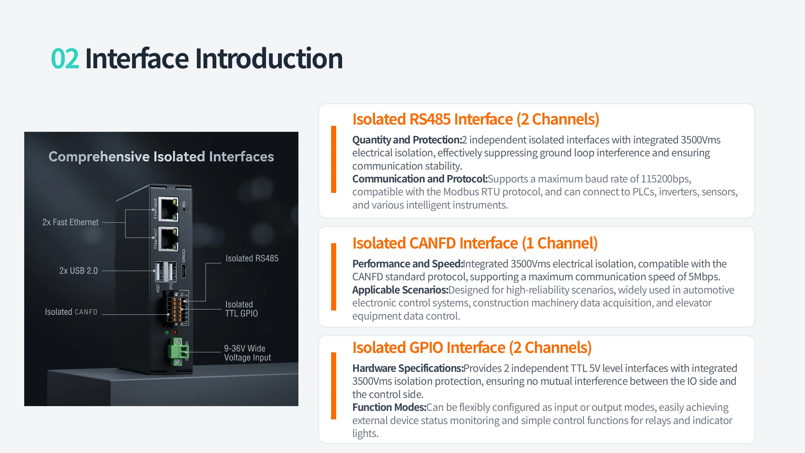 TM-CP2B Ubuntu24.04 Open-Source 4G-LTE Modbus TCP/IP RS485 CANFD GPIO Ethernet DIN-Schienen-IoT-Industriegateway für SPS – Detail 2