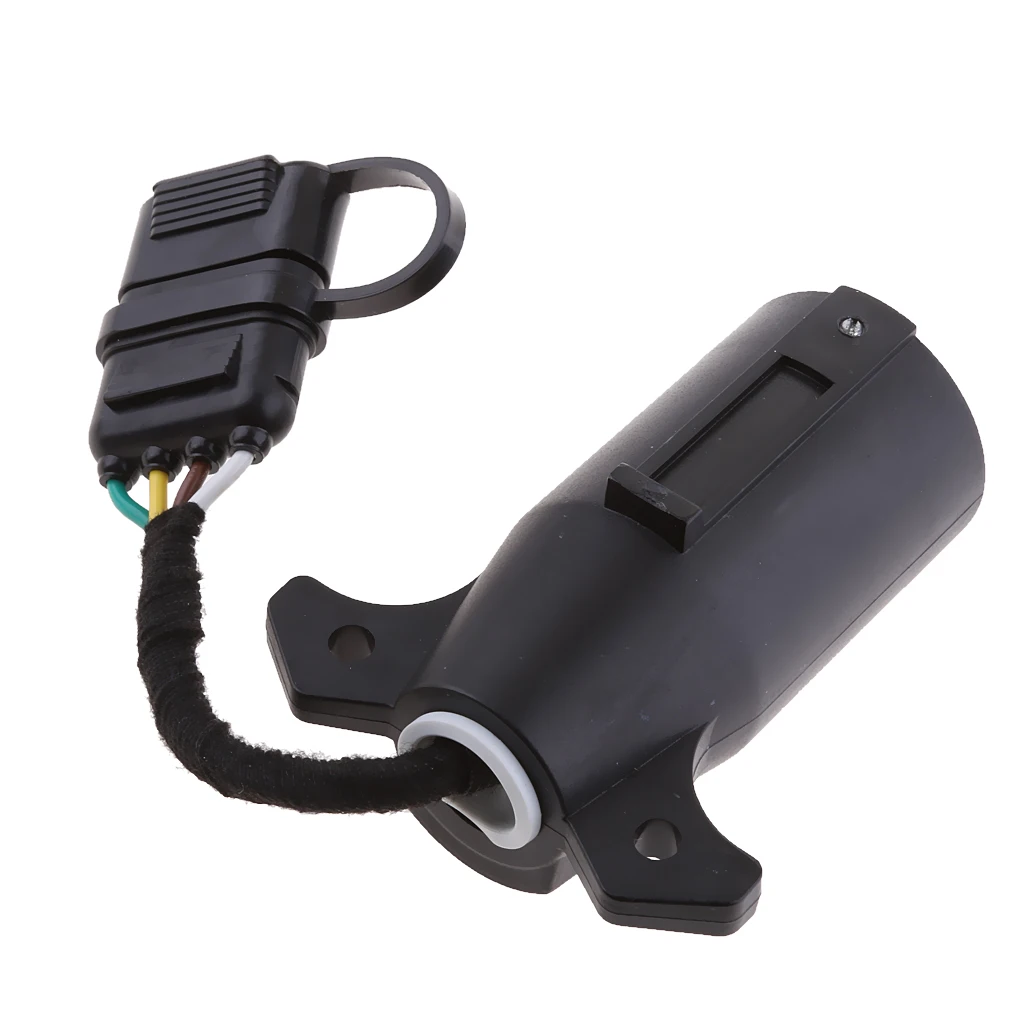 RV naar 4-draads platte adapterconnector voor aanhangwagen trekhaak achterklep LED