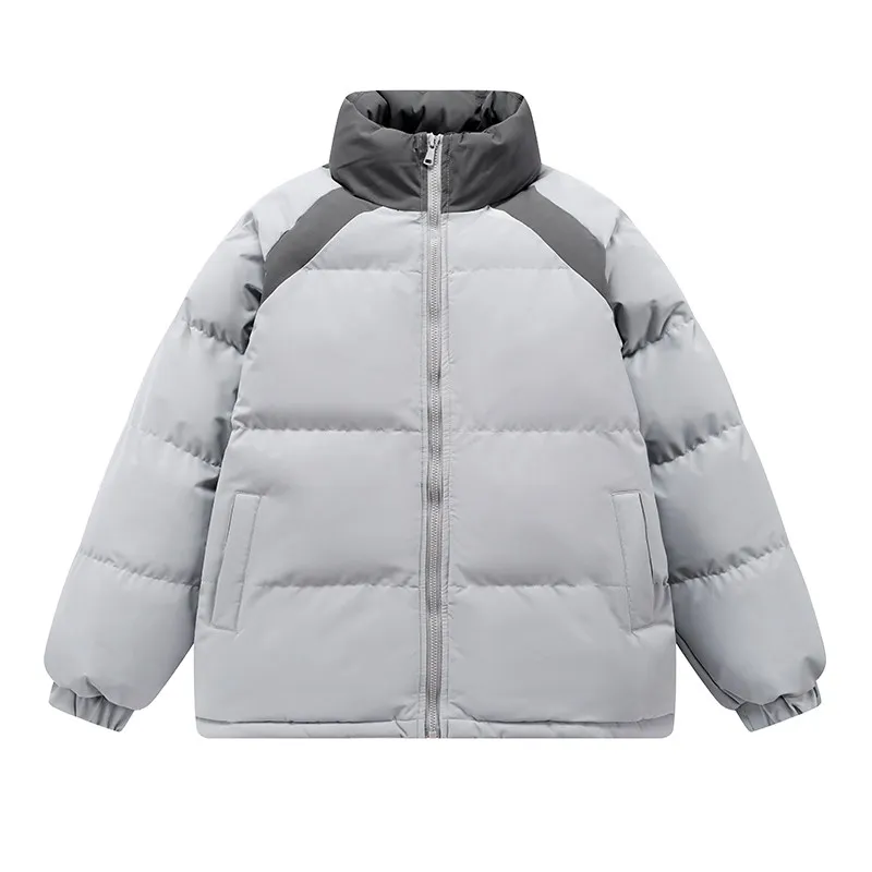 

Warm Stand Collar Cotton Jaet Casual ex Winter Coat Thiened Polyester Fiber Youth Faion Long Sve Zipper Closure