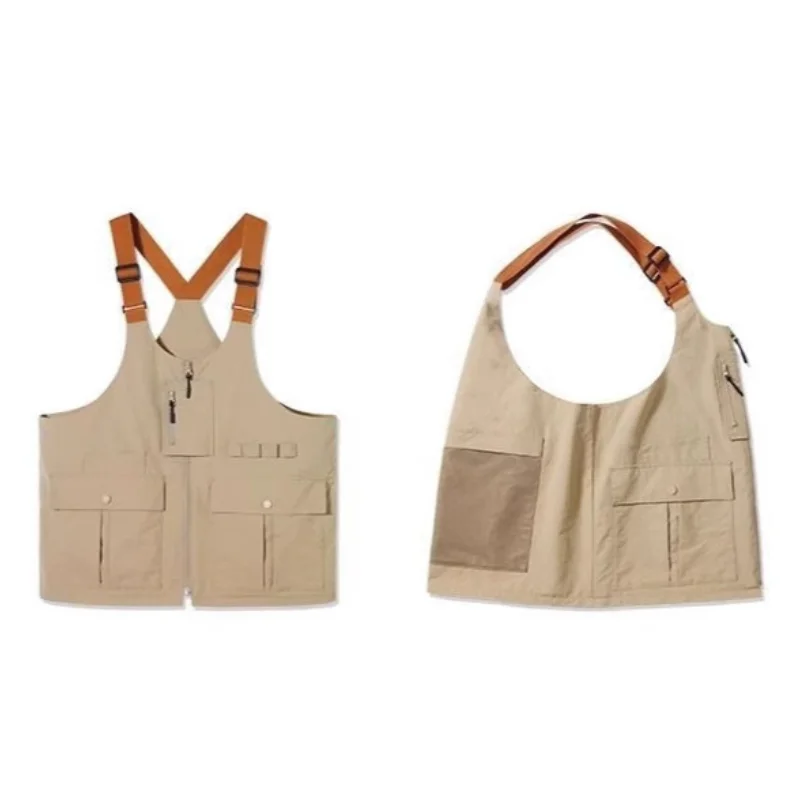 

Adjustable Retro Single Shoulder Bag Twoinone Utility Vest With Personalized Logo For Men Women Hiking Fishing