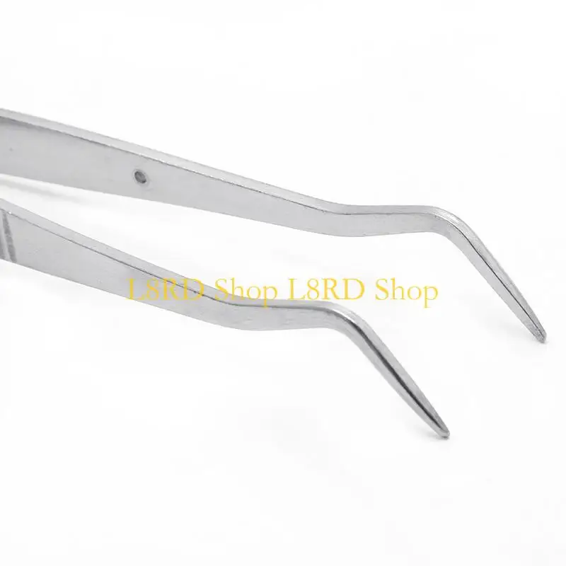L8rd فولاذ مقاوم للصدأ ملاقط أدوات الأسنان المنحنية المسننة