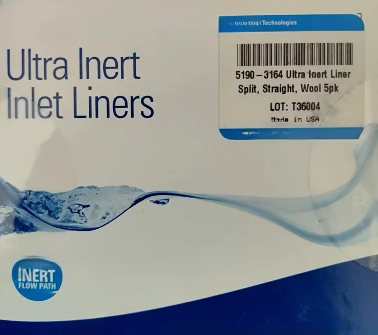 

For Agilent 5190-3164 Uitra Inert Liner Split Straight Super Inert, Shunt, Low Pressure Drop With Glass Wool 5/ Pack 1 Pack