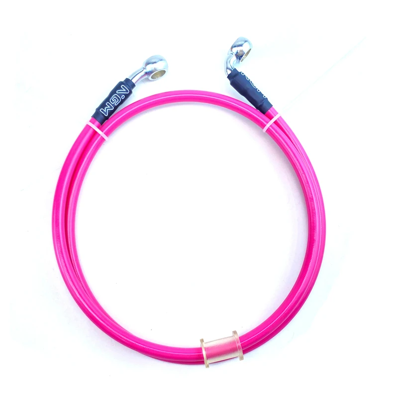 10mm 90 Degree Motorcycle Dirt Bike Braided Line Steel Brake Hose Cable Hydraulic Banjo Pipe 400mm-1500mm for Universal Racing