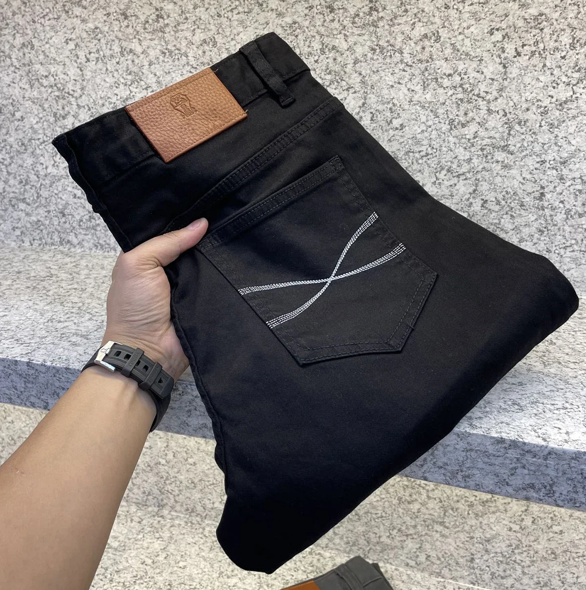 BILLIONAIRE BLKA CPTG Jeans Thick Cotton Men 2025 Autumn Winter new Casual elastic Straight fashion Quality 29-38 Long Pants