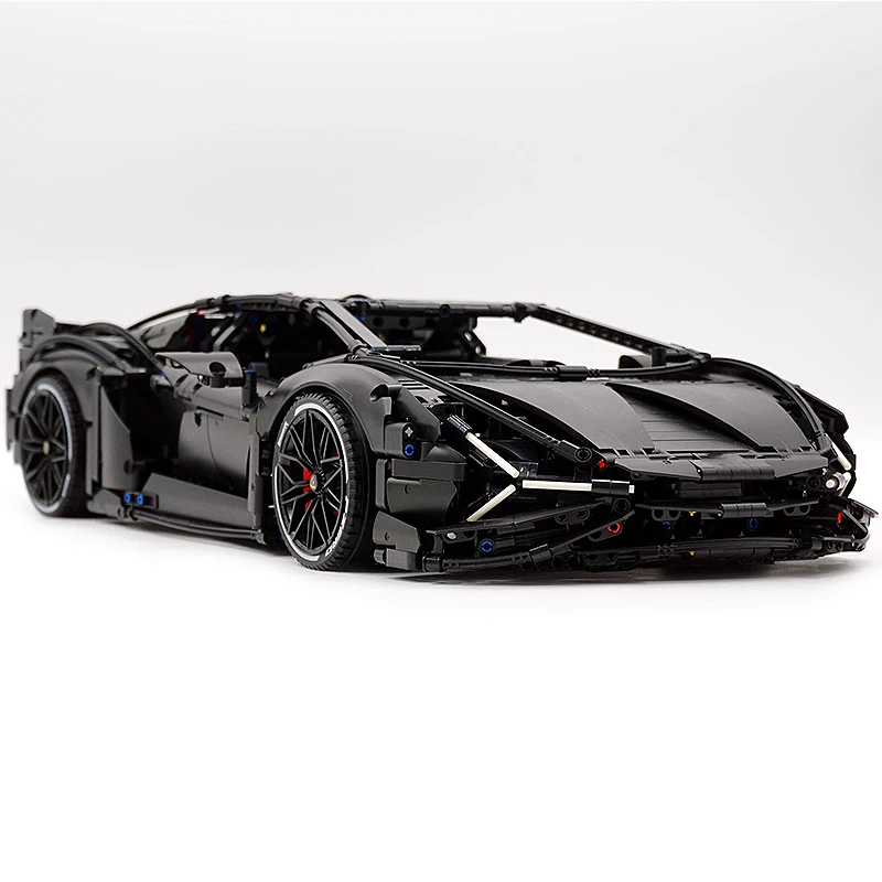 New MOC 40001B High-tech Technology RC Super Racing Sport Hypercar Building Blocks Black Knigh Puzzle Toy Birthday Gifts For Kid