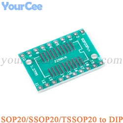 5PCS SOP20/SSOP20/TSSOP20 to DIP20 0.65/1.27mm Transfer Board Adapter PCB Pinboard Pin IC Test Plate