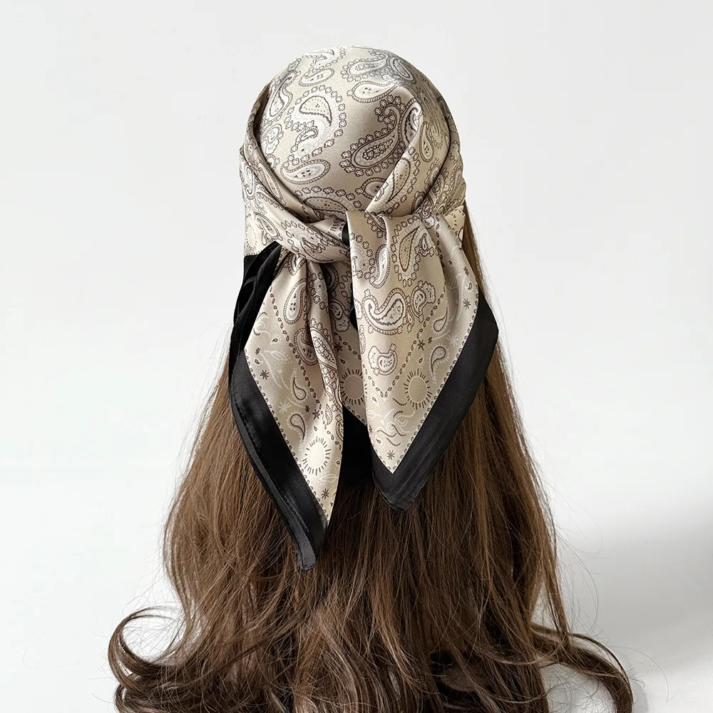 

Summer Small Silk Scarf Headscarf Trendy 70 Square Scarf Collar Tie Hairband Decorative awl Faionable Accory