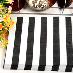 20pcs/Pac Classic Black and White Stripes Red and White Stripes Disposable Paper Placemats Flower Paper Party Decoration Paper