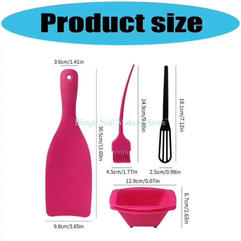 مجموعة أدوات تلوين الشعر 28TA قابلة لإعادة الاستخدام وقابلة للغسل، هيكل بلاستيكي غير قابل للصدأ مع حقيبة سفر لمصففي الشعر أثناء #6