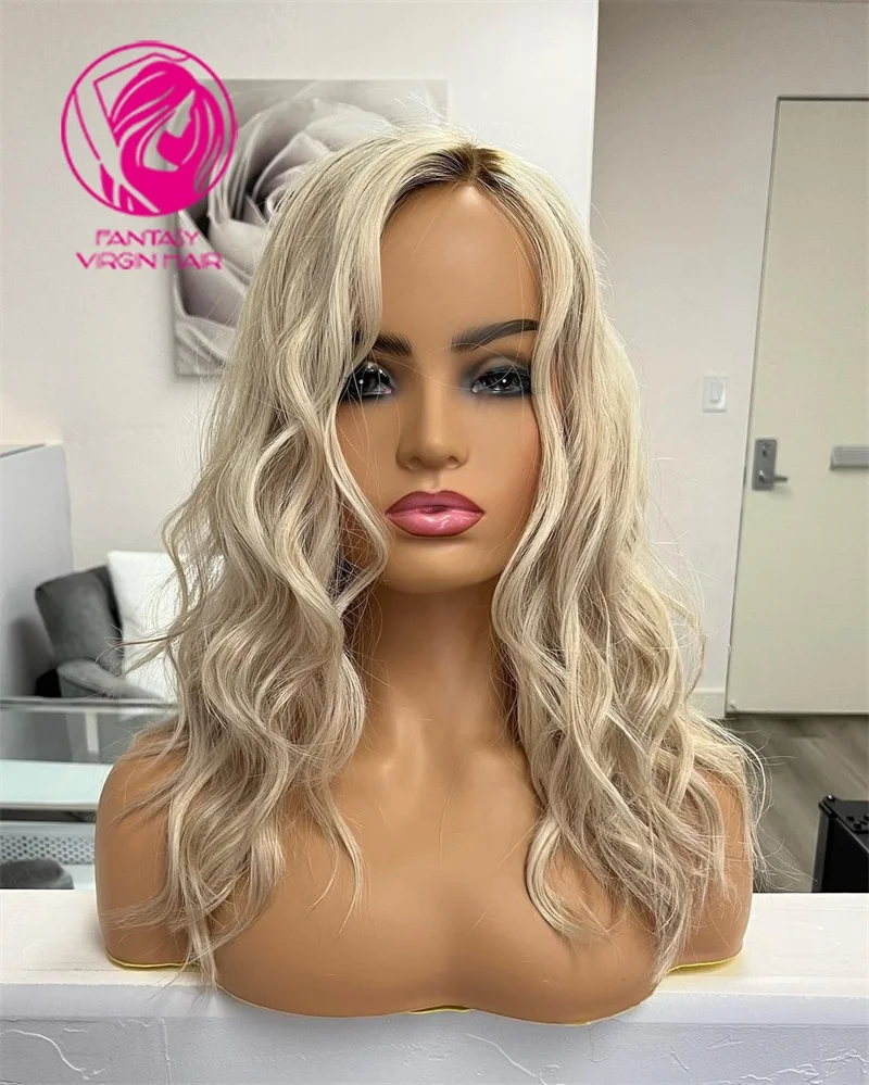 

Balayage 13X4 Lace Front Wig Honey Blonde 13x4 Wavy Remy Hair Highlight Ash Blonde Lace Wig For Women Human Hair