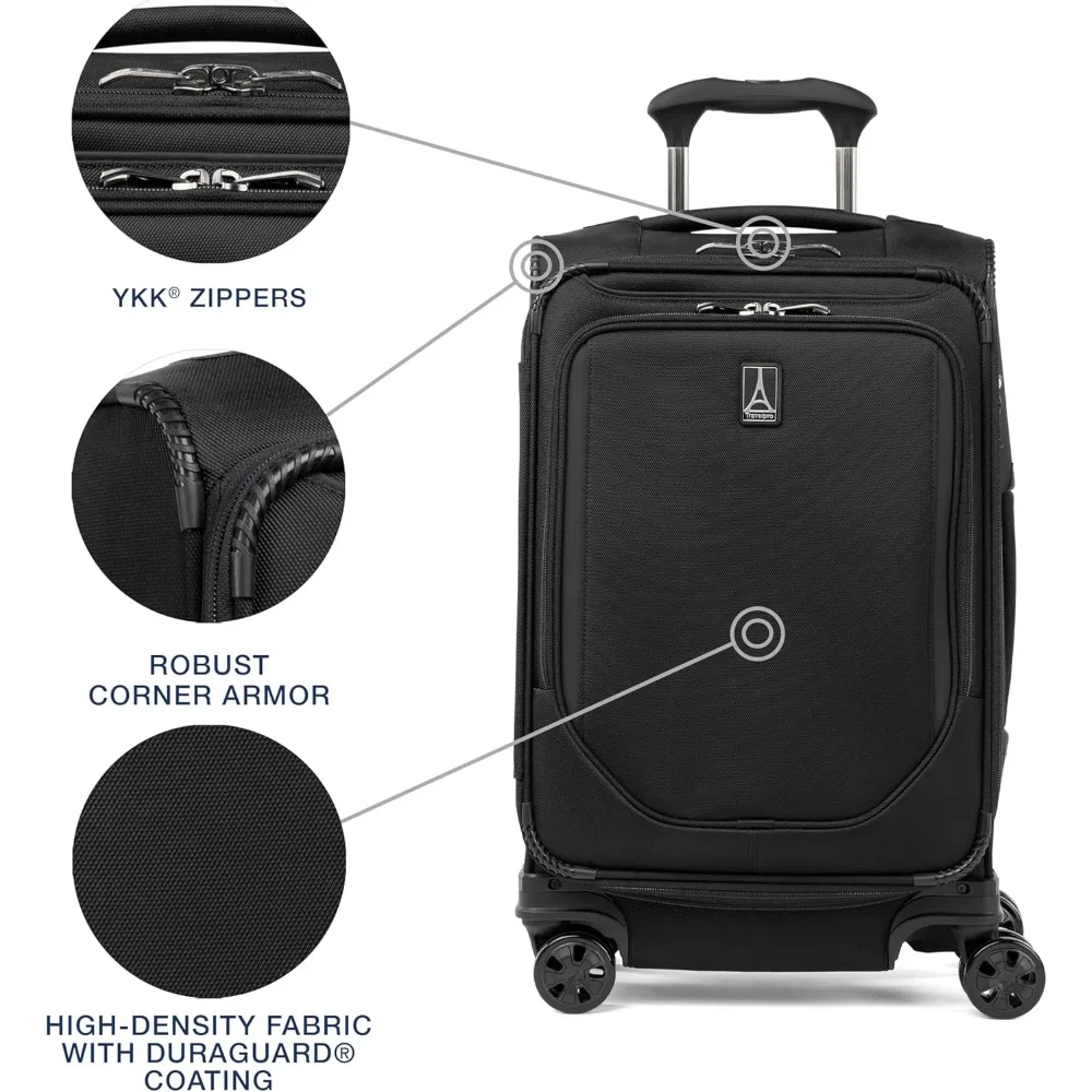 Lightweight Expandable 8-Wheel Spinner Carry-On Luggage, 21-Inch, Unisex, Softside Suitcase for Travel
