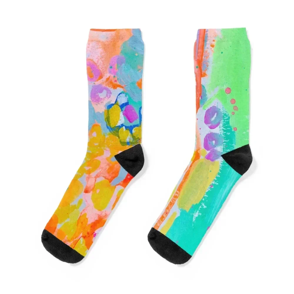 

Dripping Orange Flowers Socks with print essential Lots Socks Men Women's