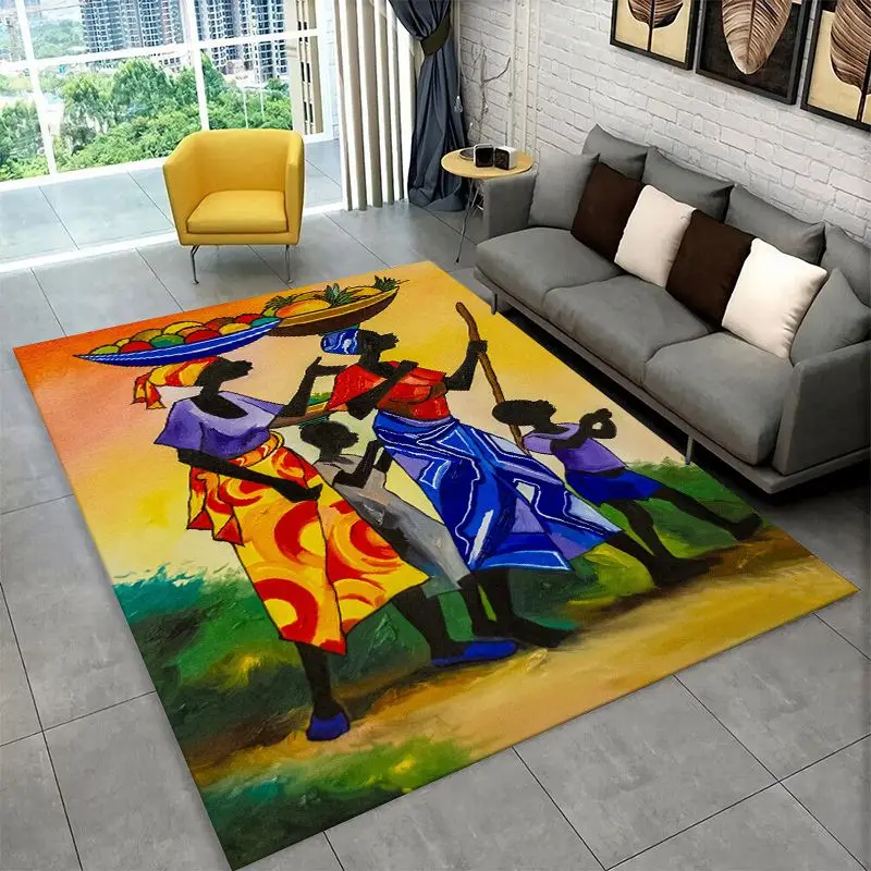 Africa Ethiopian Art Tradition Custom Large Area Rug Non-slip Carpet for Bedroom Living Room Sofa Doormat Home Decor Floor Mat