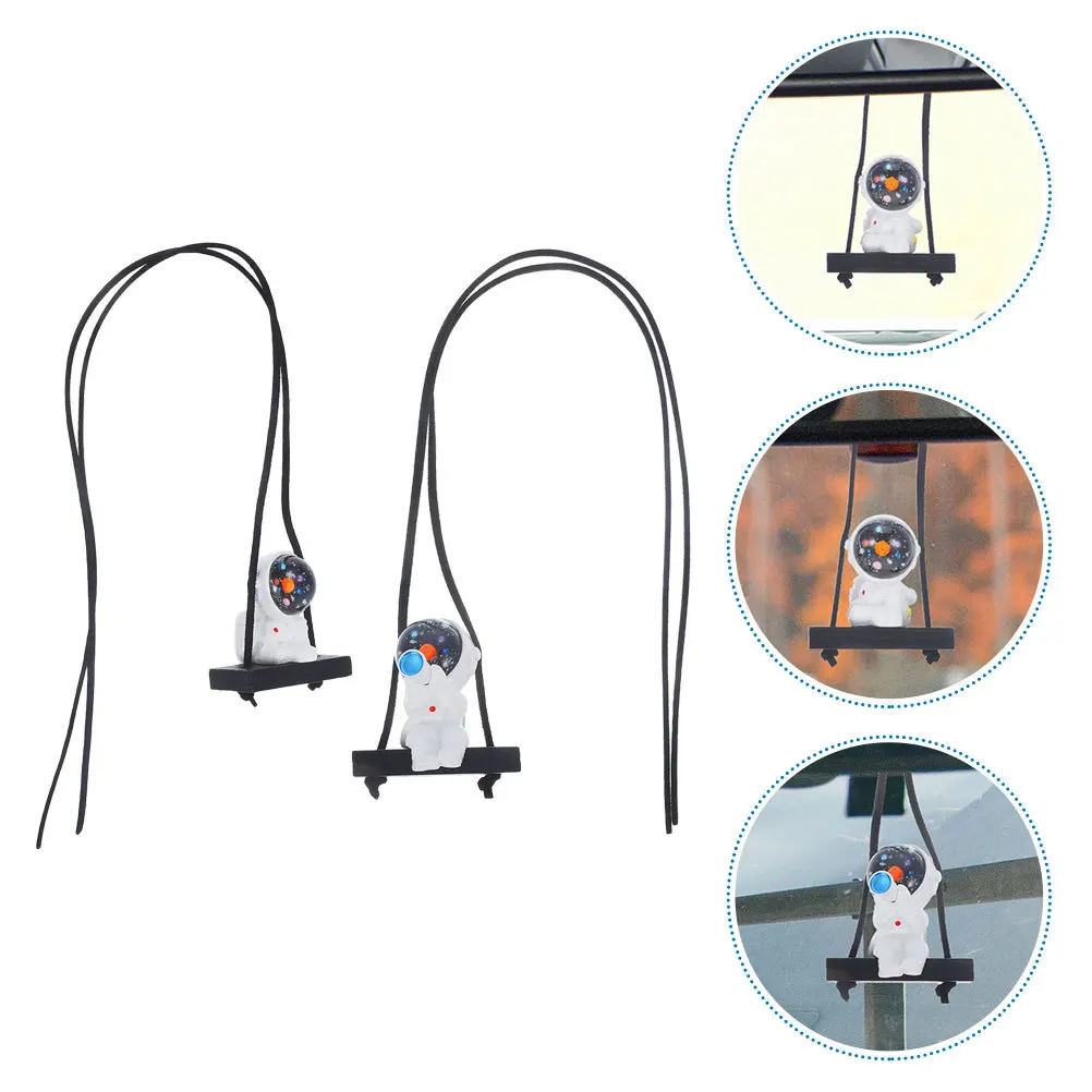 

2Pcs Car Hanging Pendant Astronaut Resin Decorative Rearview Mirror Ornament Car Interior Decoration Hanging Accessories